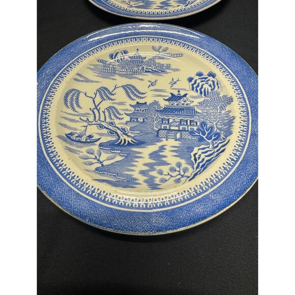 Set of 2 Vintage Japanese Blue and White Transferware Plates – 7.5" - Picture 8 of 12